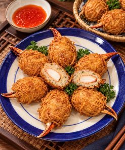 càng cua cuộn khoai môn chiên