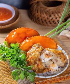chả mai cua farci chiên