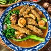 hải sâm vàng sốt nấm đông cô