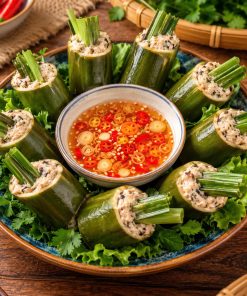 ốc nhồi ống tre nứa hấp sả